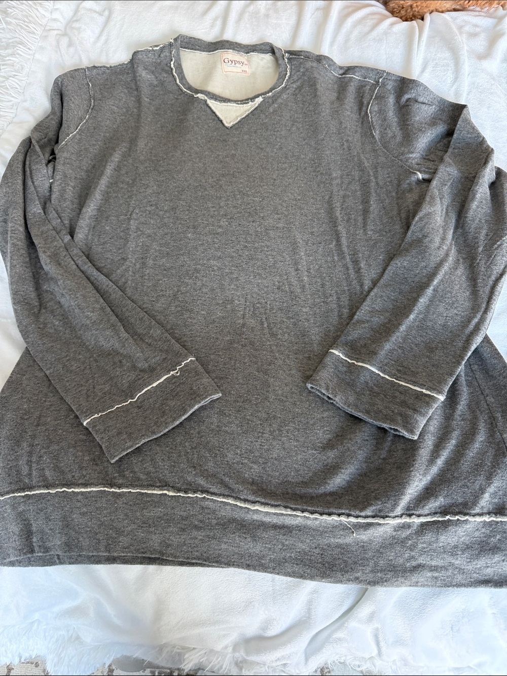 Gypsy 05 Heather Gray Crewneck with Raw-Edge Trim